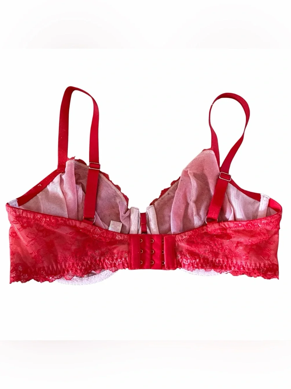 Victoria's Secret Red Lace Sequin Unlined Demi Underwire Bra